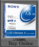 LTO4 Tape 1.6 Terabyte Ultrium Sony media